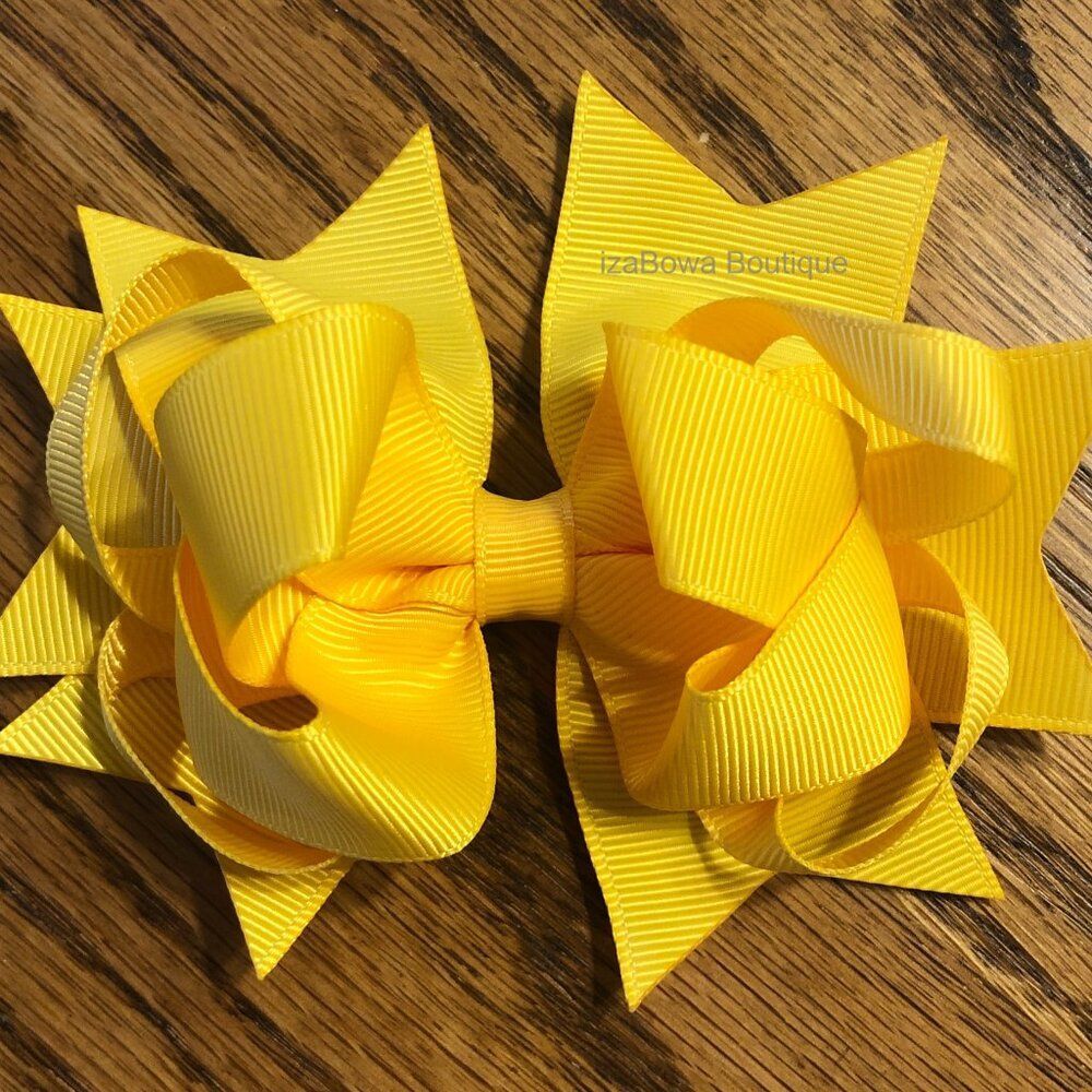 Bright Yellow 5" Deluxe Bow 4B2138 Handmade Boutique